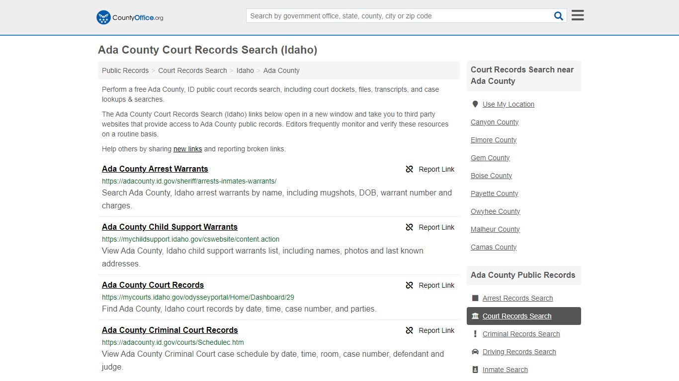 Ada County Court Records Search (Idaho) - County Office